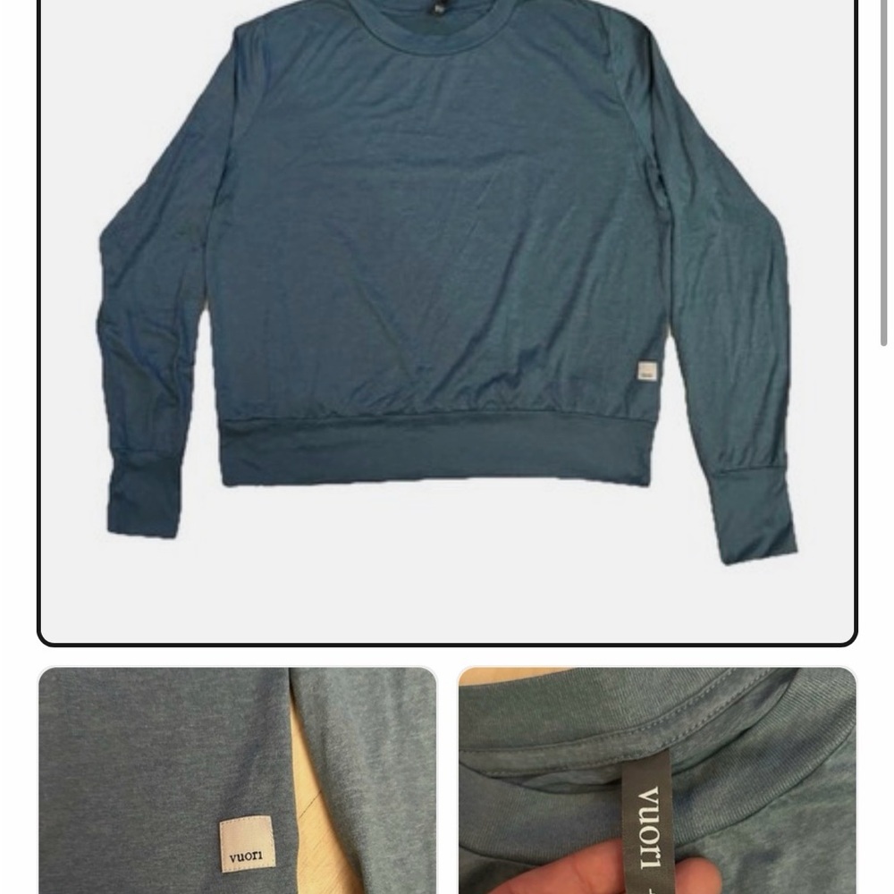 Vuori women’s daydream crew tee Teal Crewneck Sweater Large